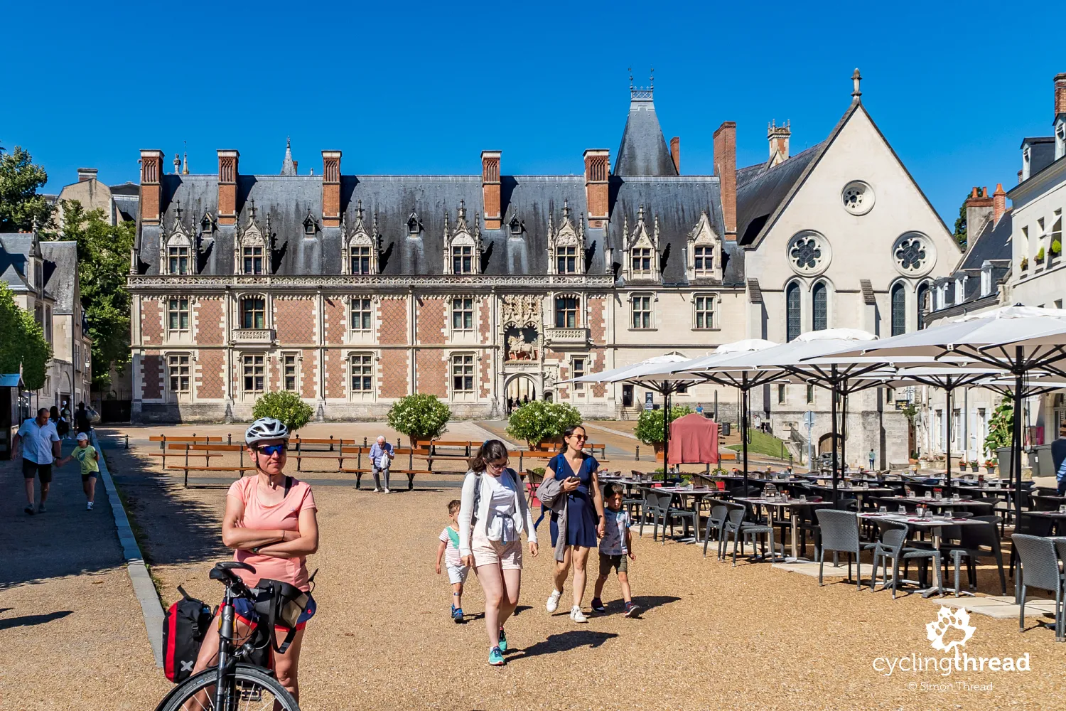 Castle square in Blois, with the royal castle in the background