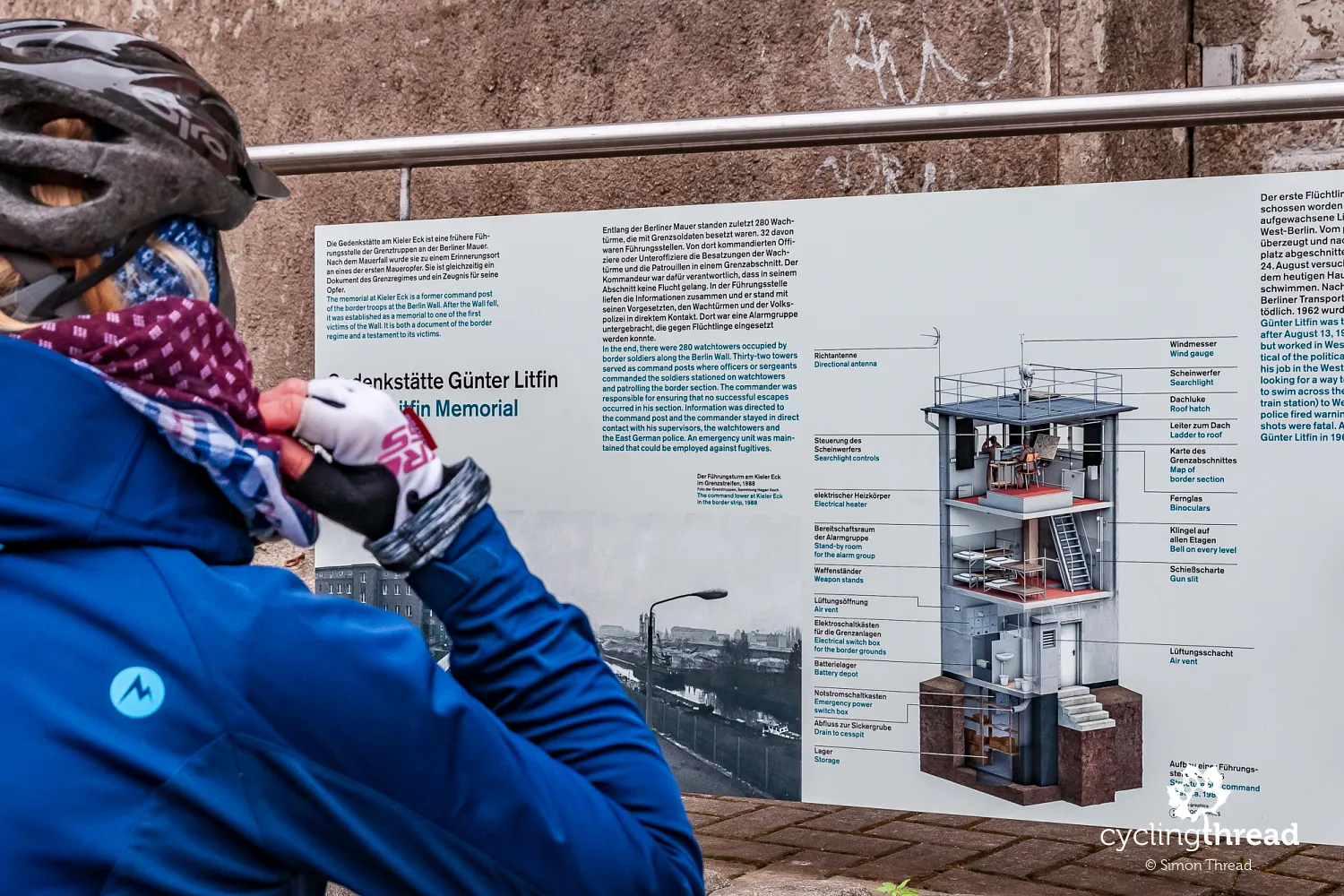 Construction of a Berlin Wall watchtower